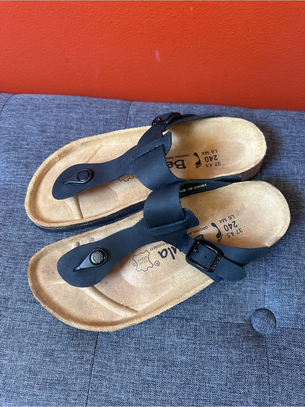 Birkenstock Betula Gizeh Black Sandal Size EU 37 US L6
